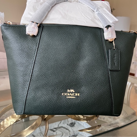 Coach Kacey Satchel Crossbody Bag Amazon Green - Picture 10 of 12